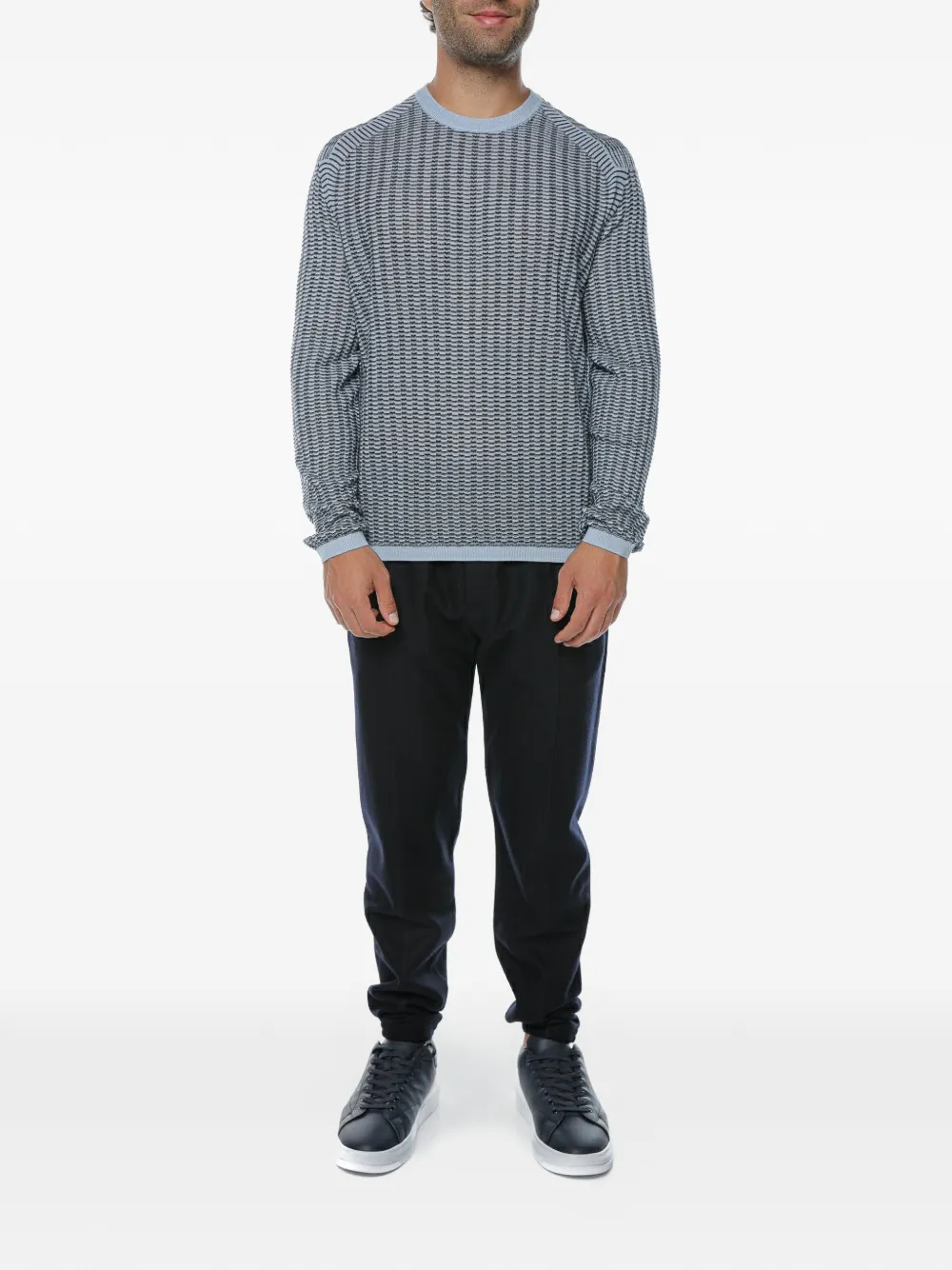 Emporio Armani Trui met raglan mouwen en textuur Blauw