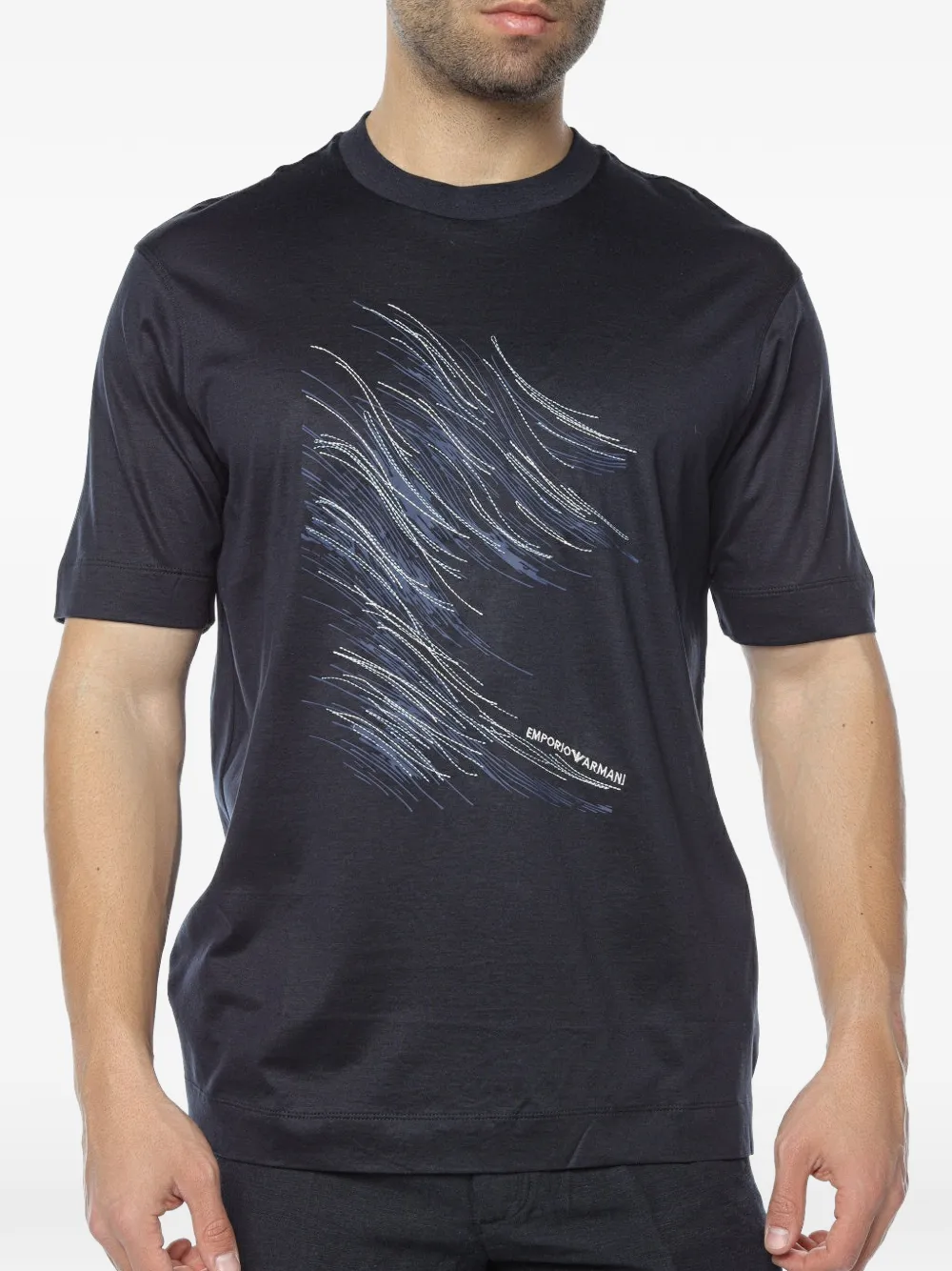 Emporio Armani graphic-print T-shirt - Blu