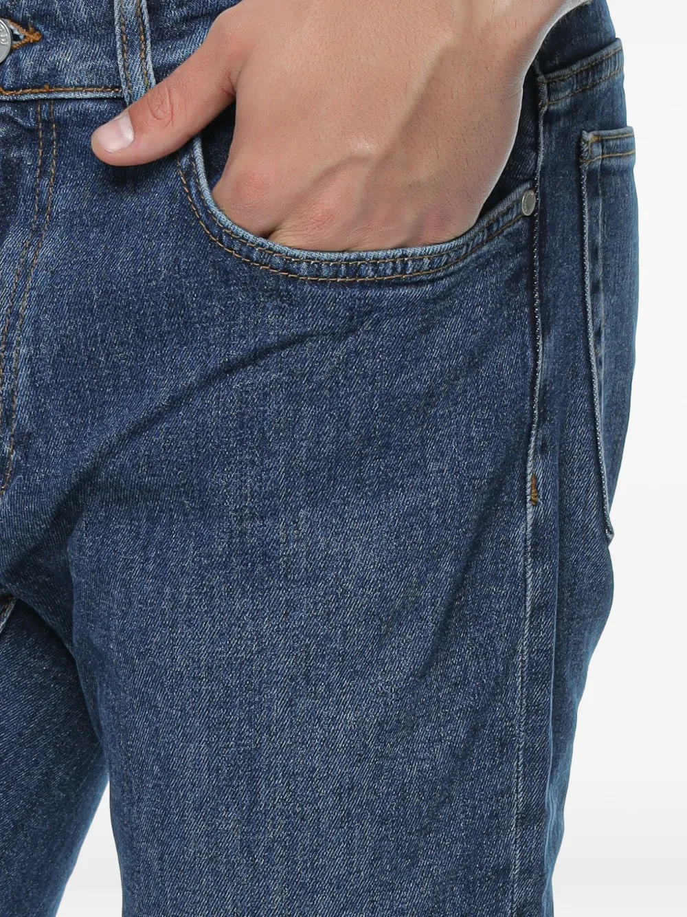 Trussardi Close Belt Straight-leg Jeans In Blue