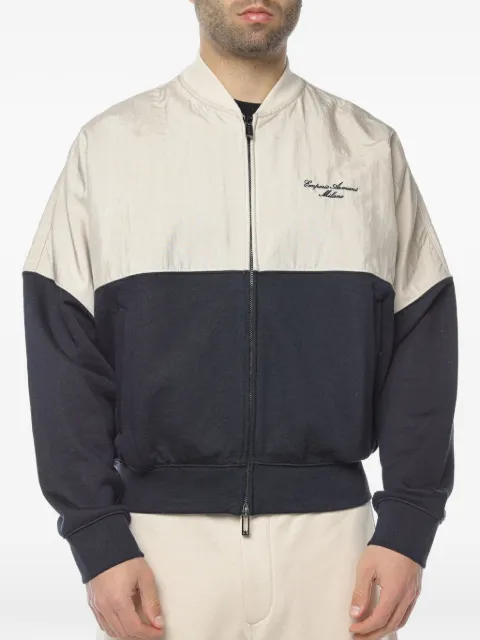 Emporio Armani colour-block zip-up bomber jacket