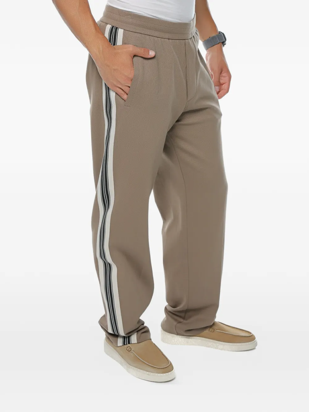 Emporio Armani side-stripe track pants - Toni neutri