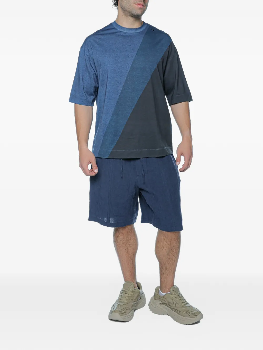 Emporio Armani Flax shorts met trekkoord Blauw