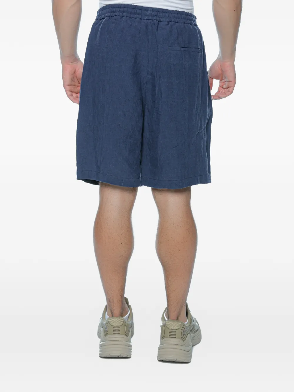Emporio Armani Flax shorts met trekkoord Blauw