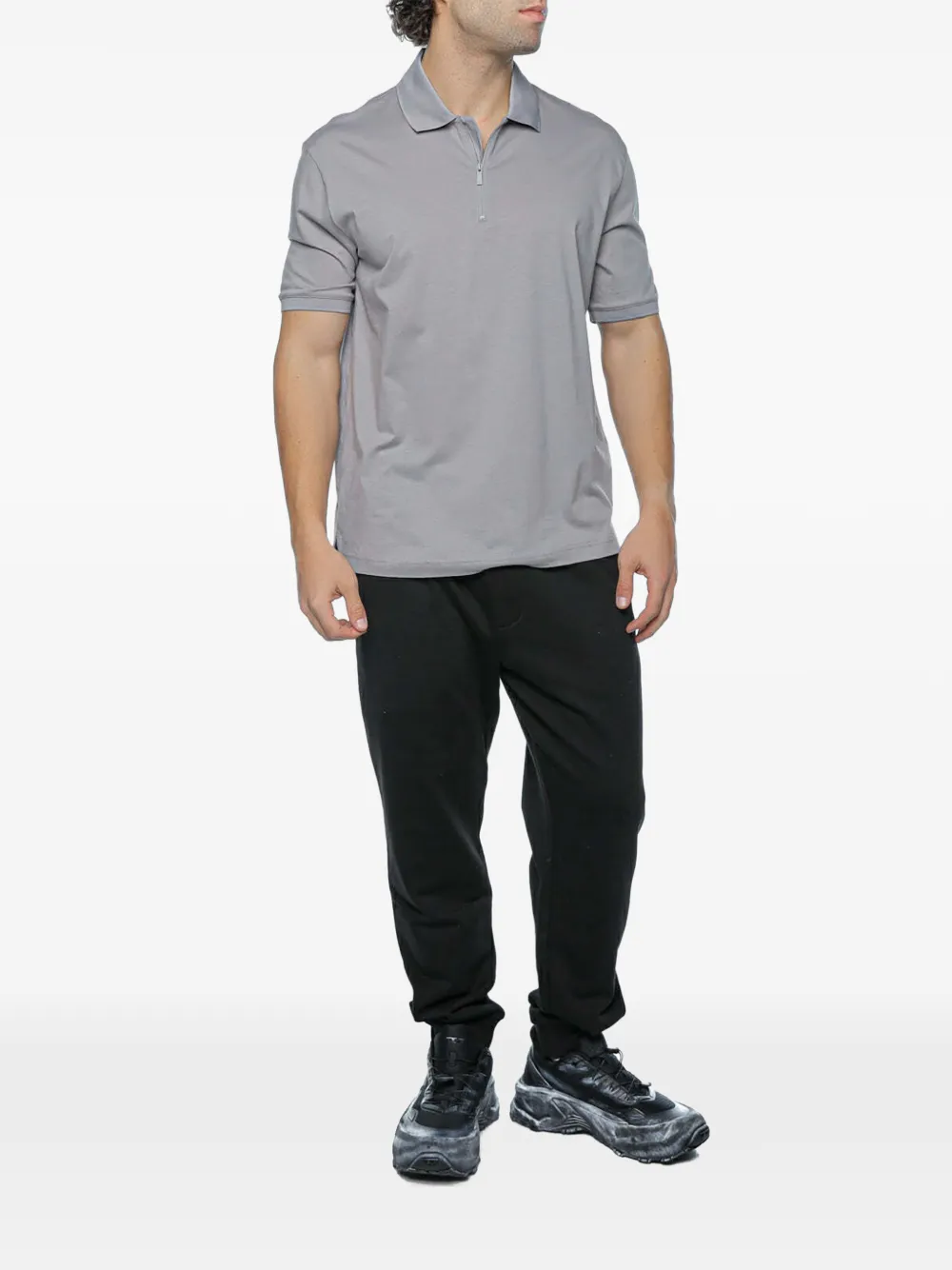 Armani Exchange zip-fastening polo shirt - Grigio