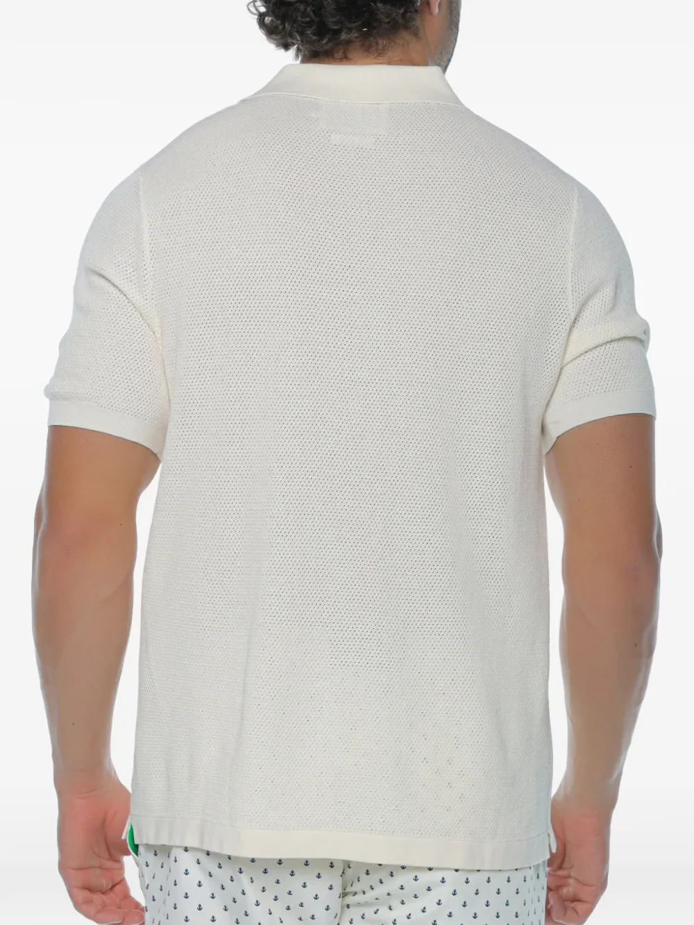 MC2 Saint Barth Sloan T-shirt met mesh textuur en V-hals Wit