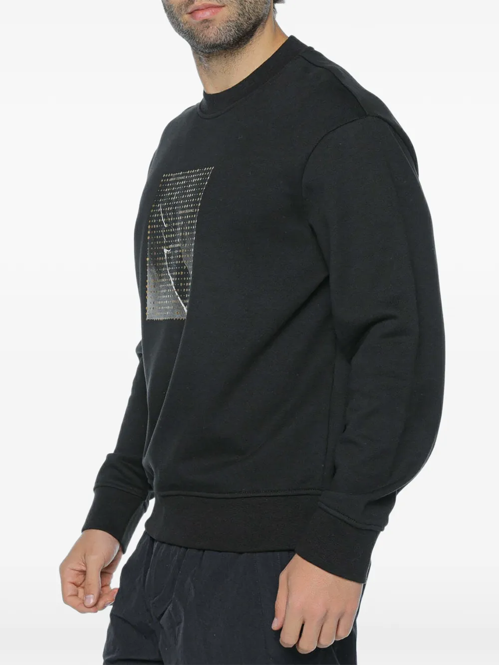 Armani Exchange Sweater met logoprint Zwart