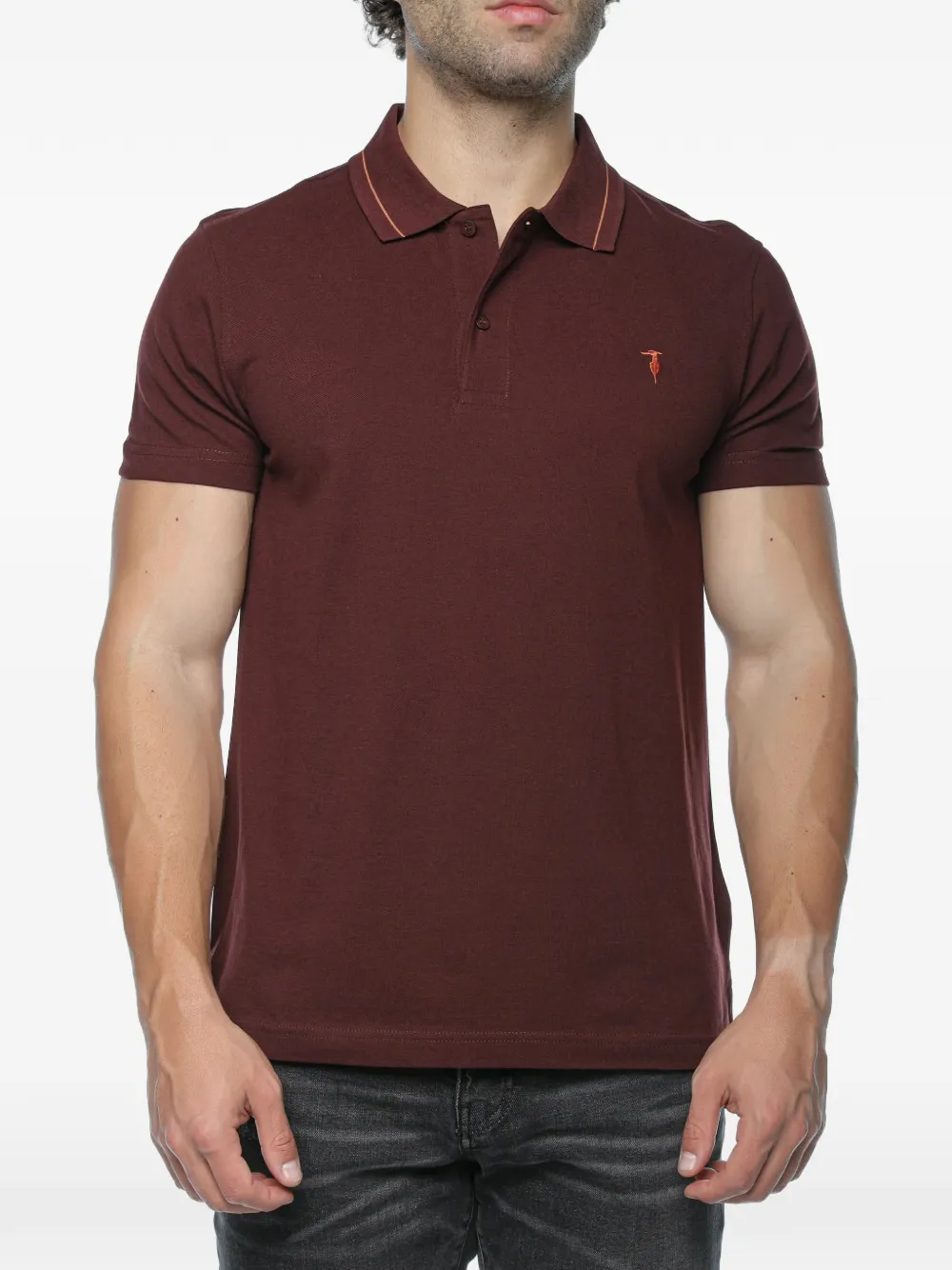 Trussardi logo-embroidered piqué polo shirt - Braun