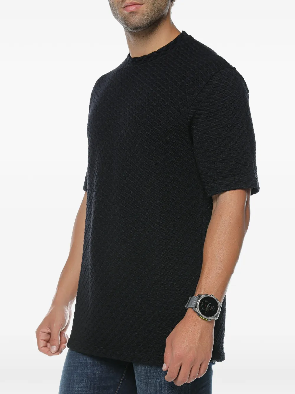 Emporio Armani textured short-sleeve T-shirt - Nero