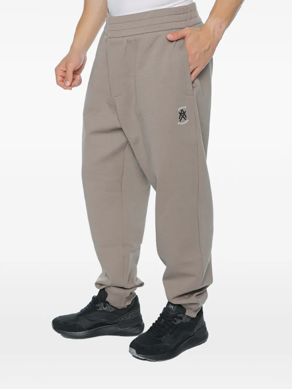 Armani Exchange logo-print elasticated-waist track pants - Grigio