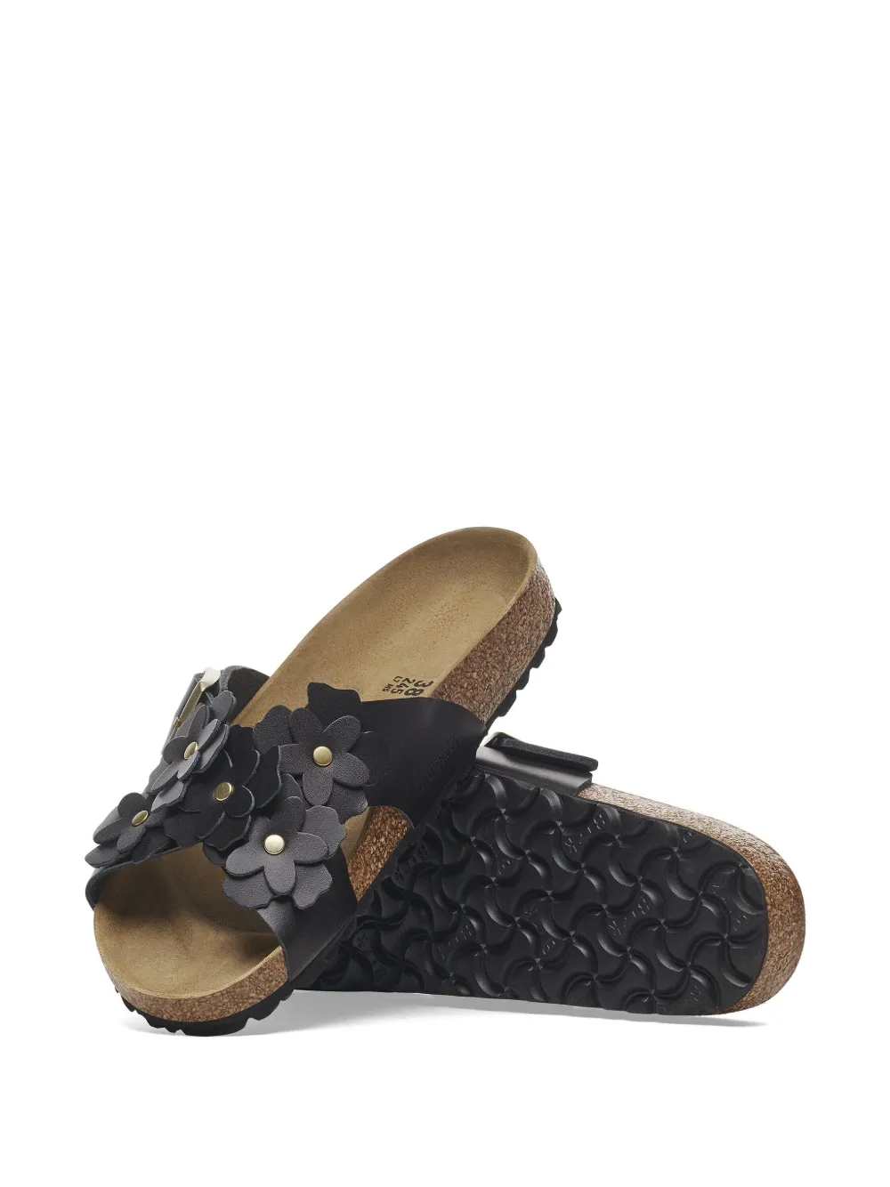 Birkenstock Siena flower-embellished Sandals | Black | FARFETCH BH