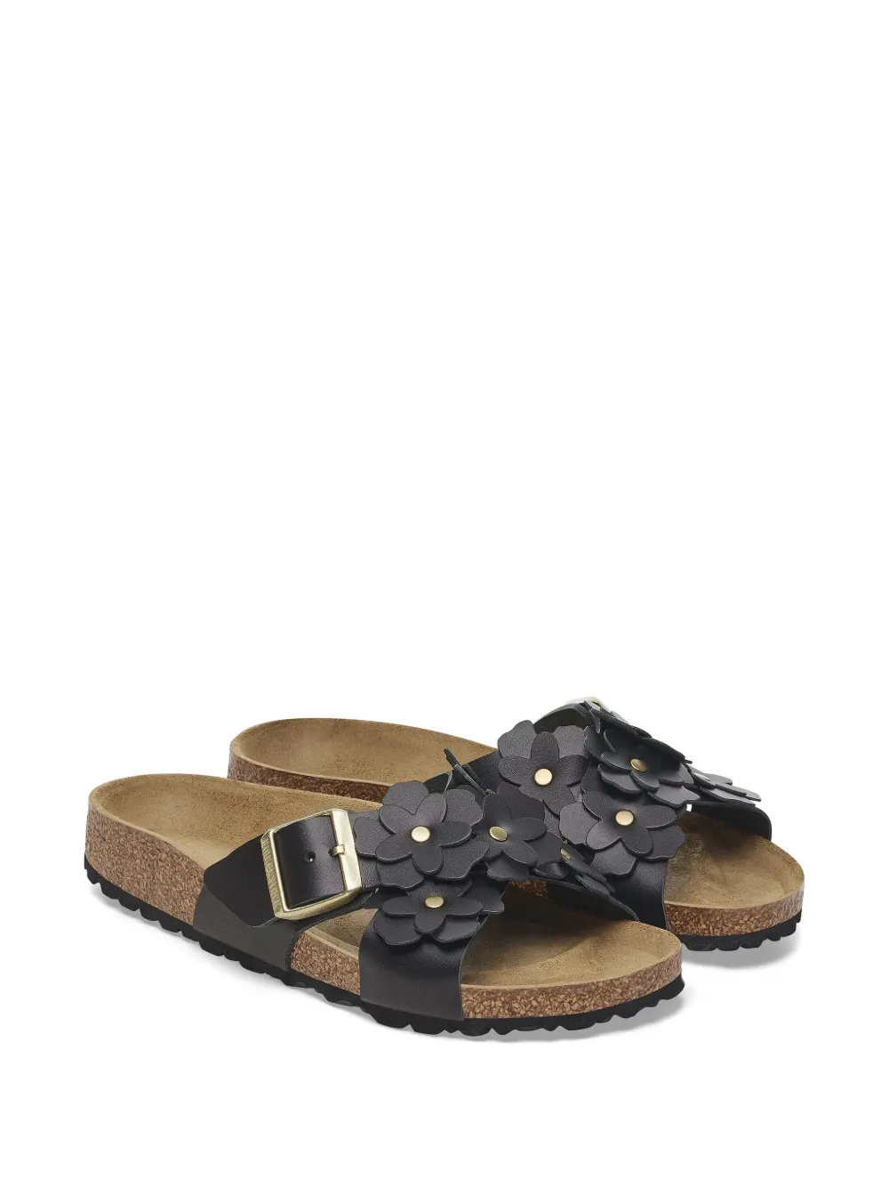 Birkenstock Siena flower-embellished Sandals | Black | FARFETCH