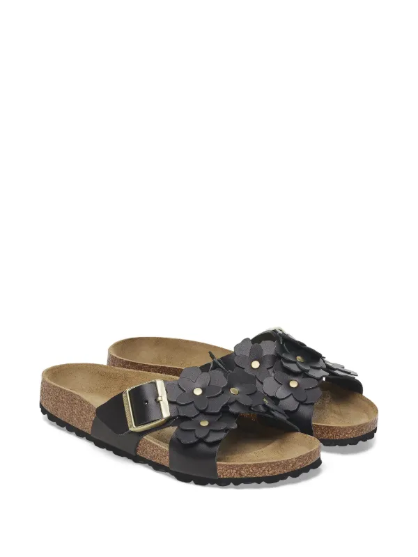 Birkenstock Siena flower-embellished Sandals | Black | FARFETCH AO