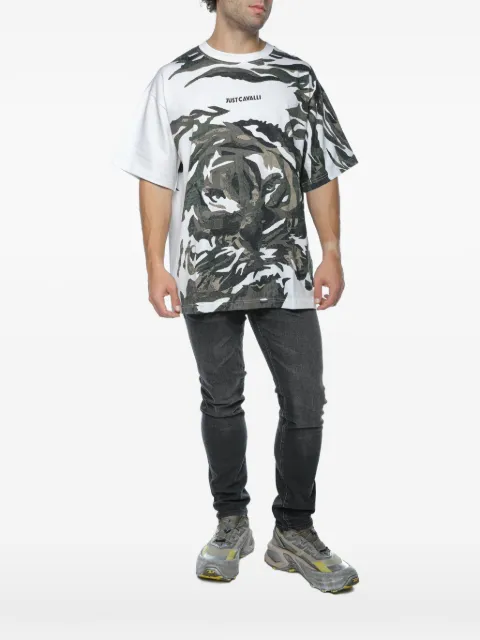 Just Cavalli T-shirt in cotone con stampa tigre
