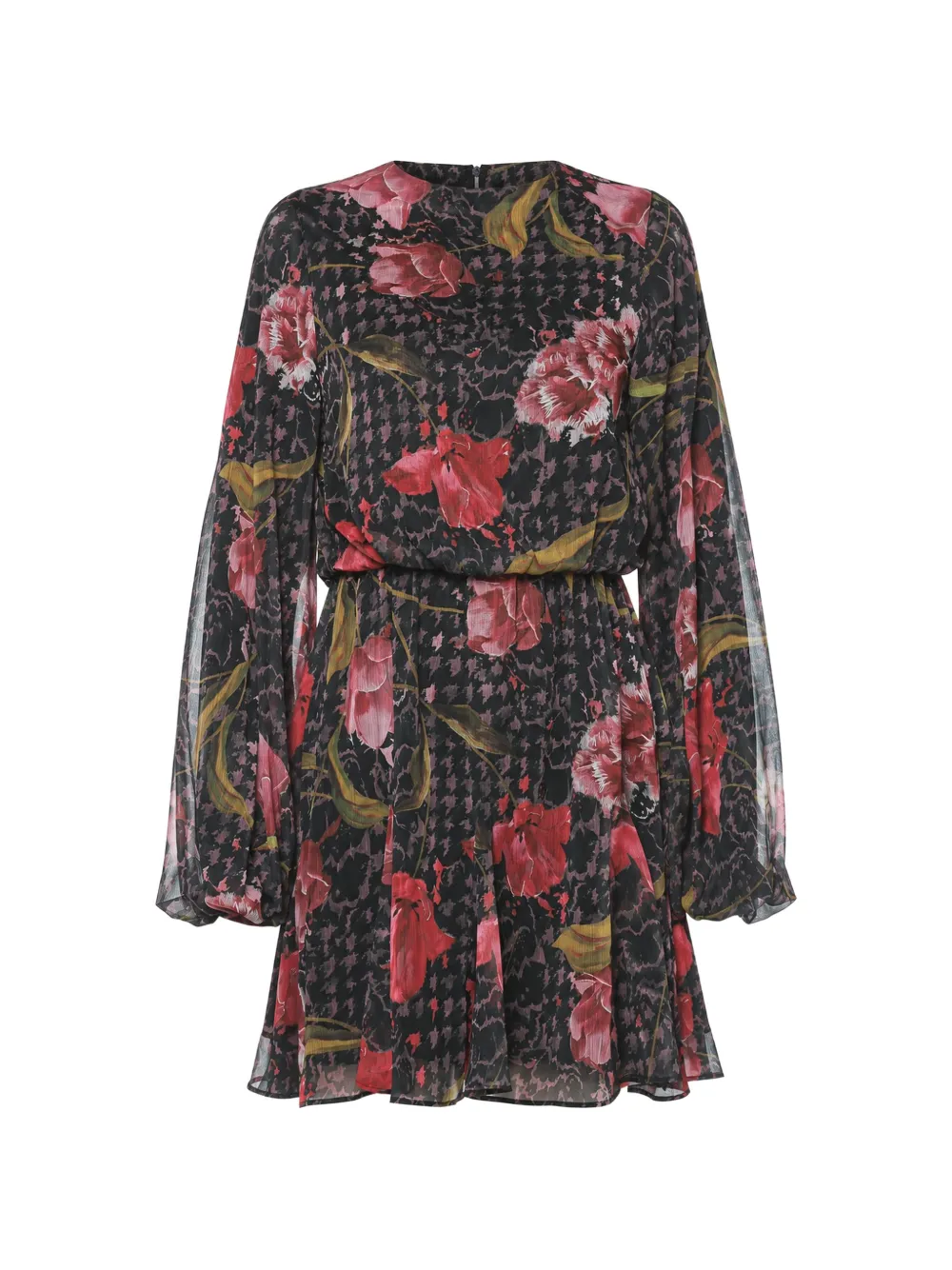 Ted Baker floral-print long-sleeve dress - Nero