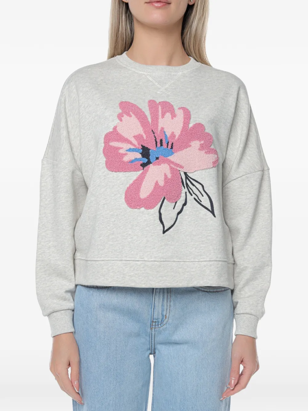 Ted Baker Vienaa floral-patch sweatshirt - Grigio