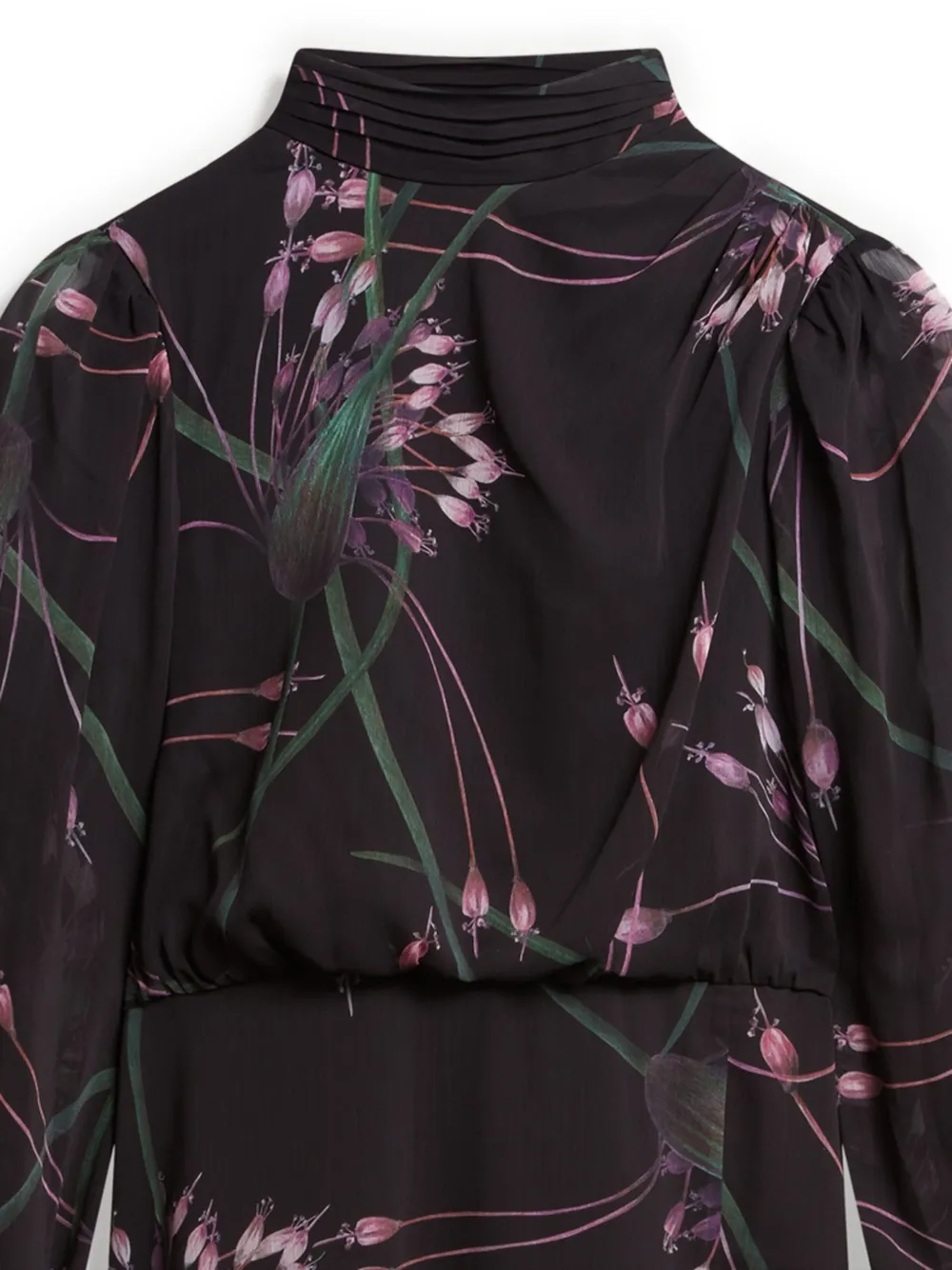 Ted Baker Tillas midi-jurk met gestrikte hals Zwart