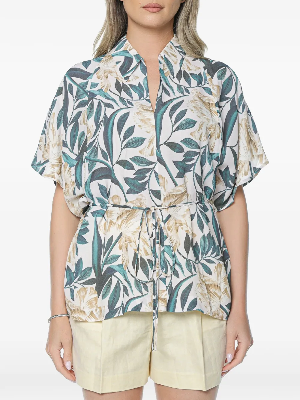 Ted Baker Gehmma printed tie-detail blouse - Toni neutri
