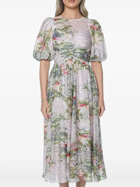 Ted Baker Jonora floral-print puff-sleeved midi dress