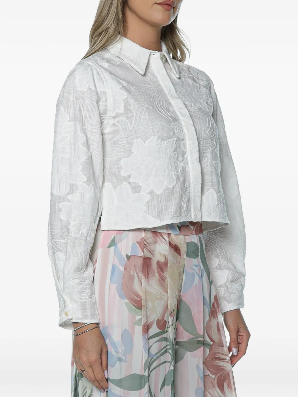 Ted Baker Luinna cropped shirt - Bianco