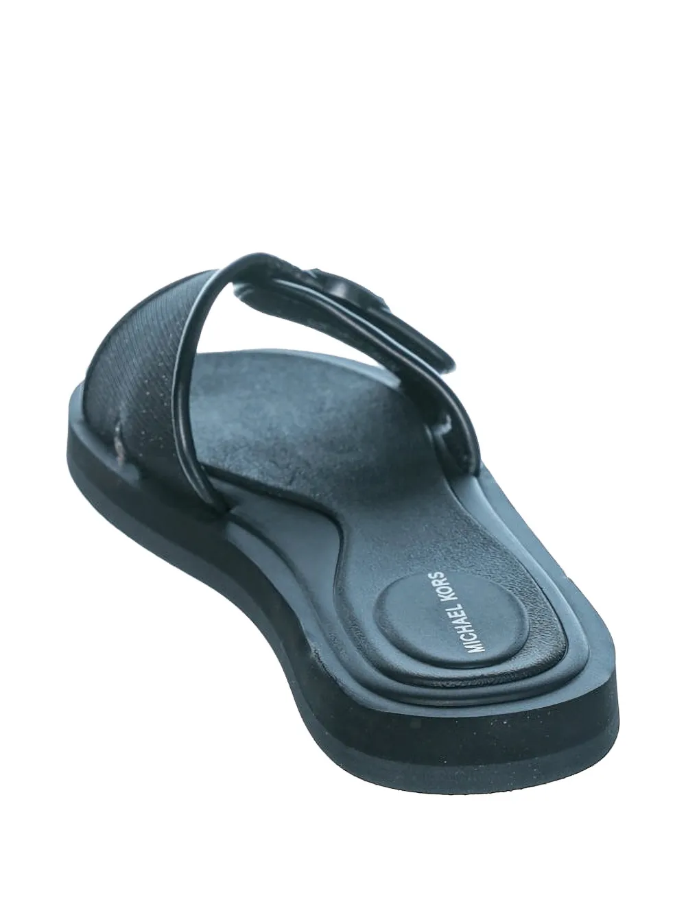 Michael Kors Slippers met logoplakkaat en glitters Zwart