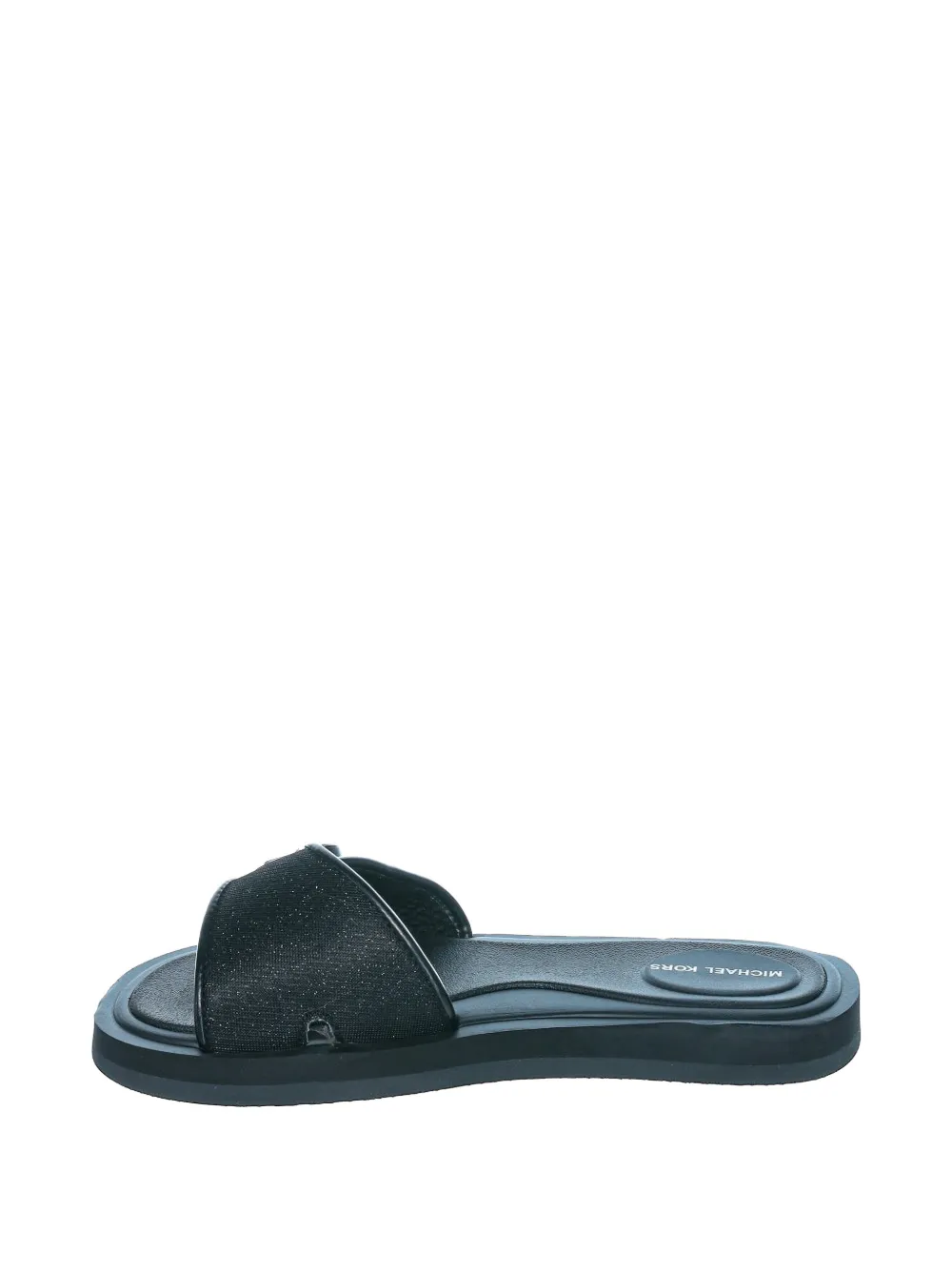 Michael Kors Slippers met logoplakkaat en glitters Zwart