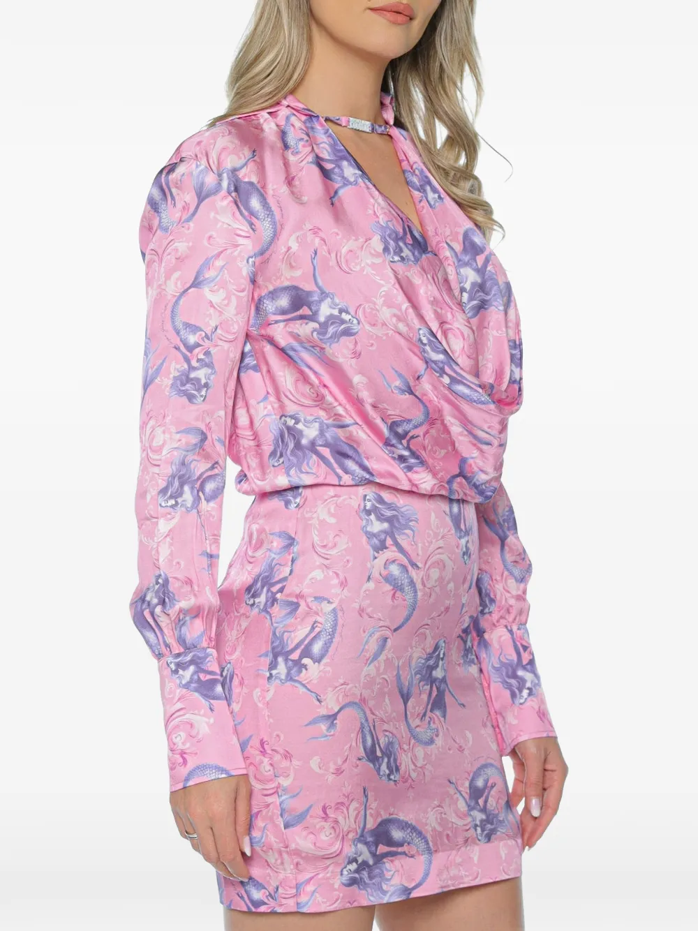 Versace Jeans Couture mini-jurk met zeemeerminprint en col Roze