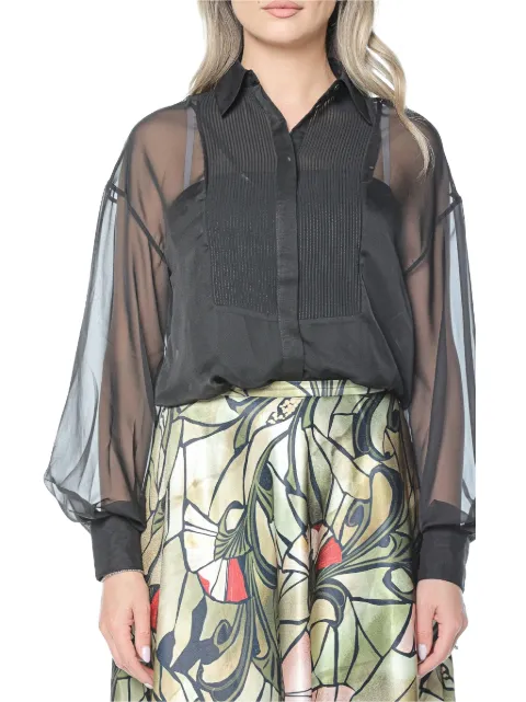 Ted Baker Rasiia bib-detail sheer shirt