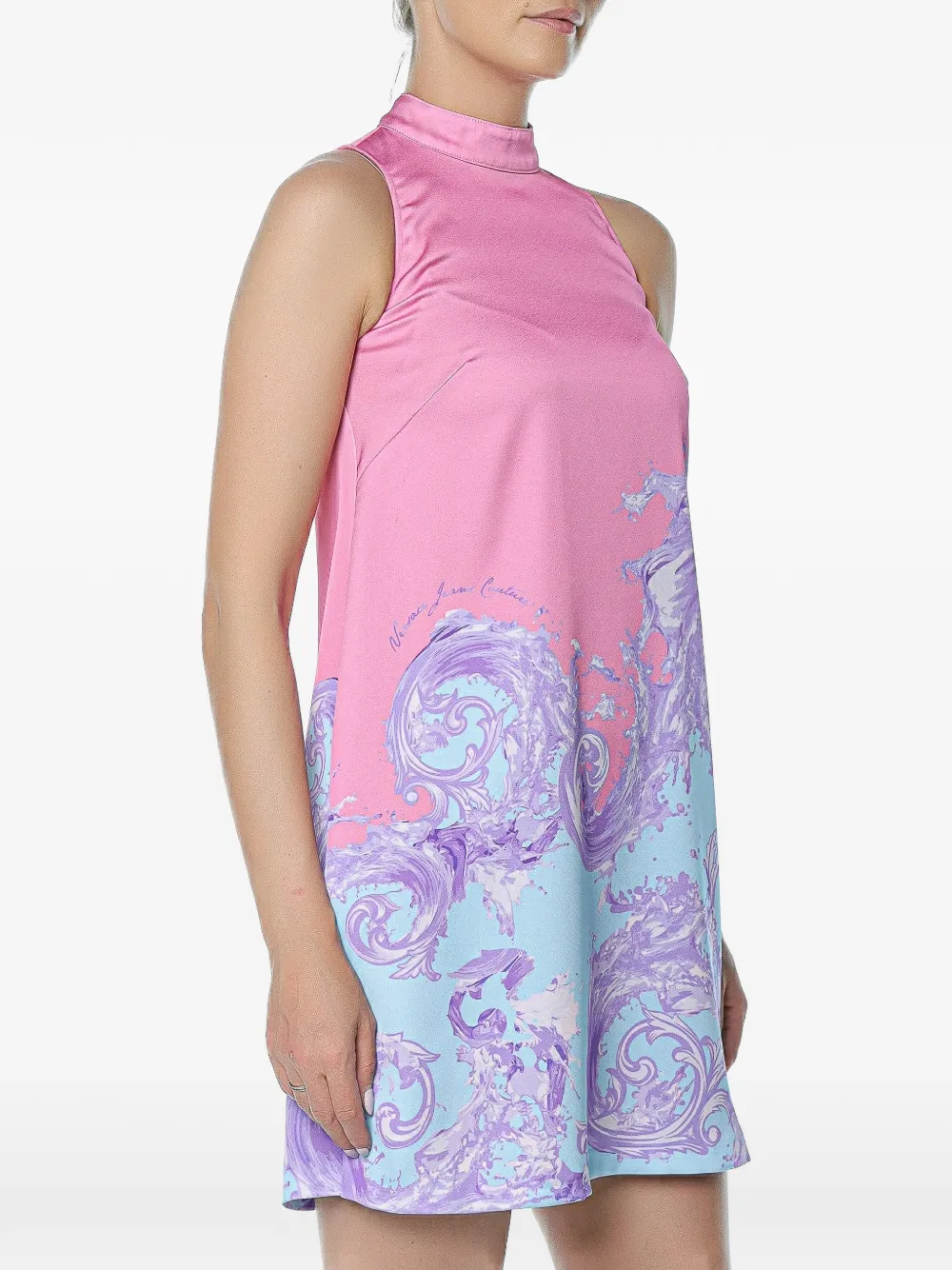 Versace Jeans Couture Barocco-print sleeveless dress Roze