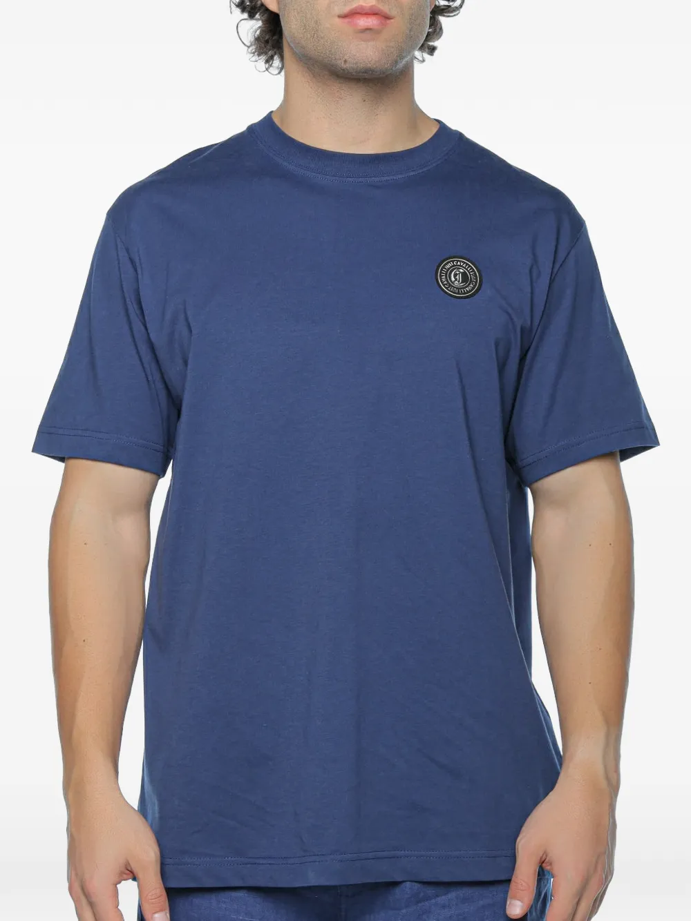Just Cavalli logo-patch T-shirt - Blu