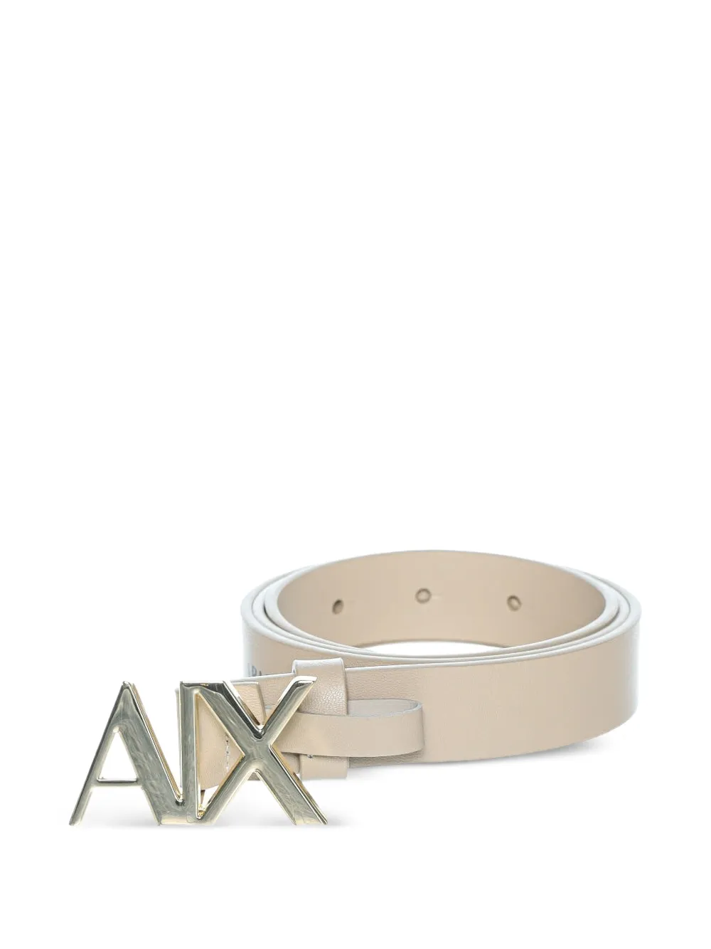 Armani Exchange logo-plaque leather belt - Toni neutri