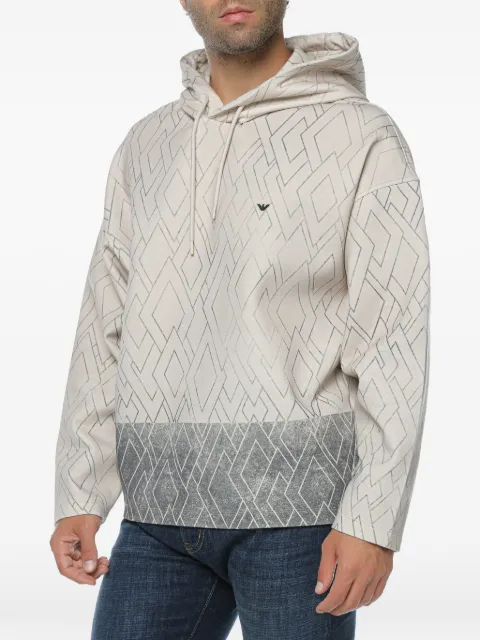 Emporio Armani hættetrøje med geometrisk tryk