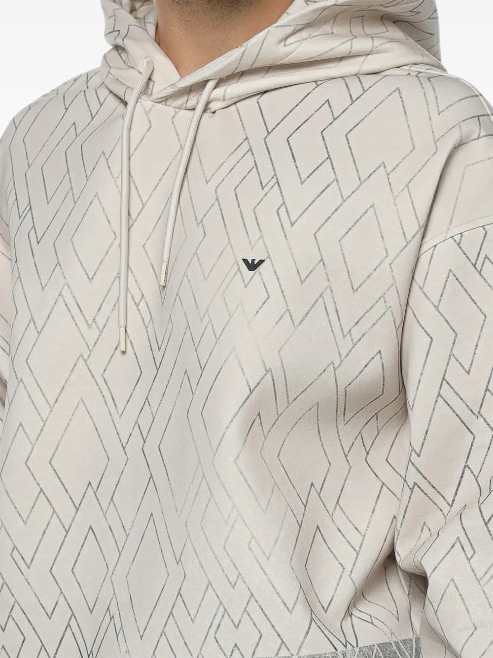 Emporio Armani Hoodie met geometrische print Blauw
