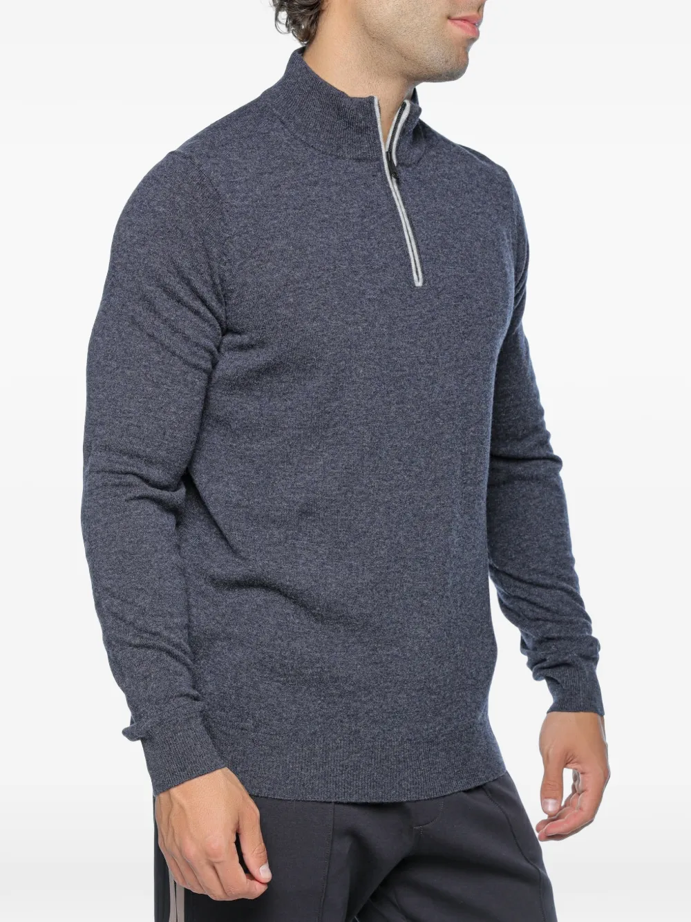 Ecoalf Larch trui met rits Blauw