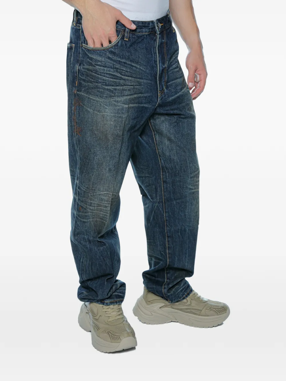 Emporio Armani J22 jeans met vervaagd effect Blauw