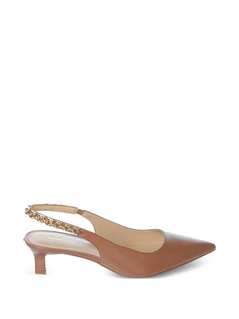 Michael Kors Marcia slingback pumps met schakelketting Bruin