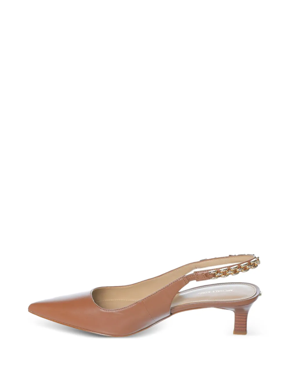 Michael Kors Marcia slingback pumps met schakelketting Bruin
