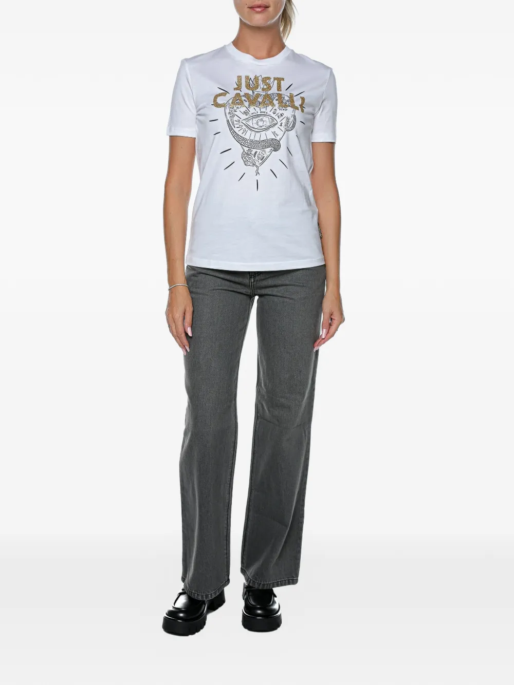 Just Cavalli R Heart Tattoo katoenen T-shirt Wit