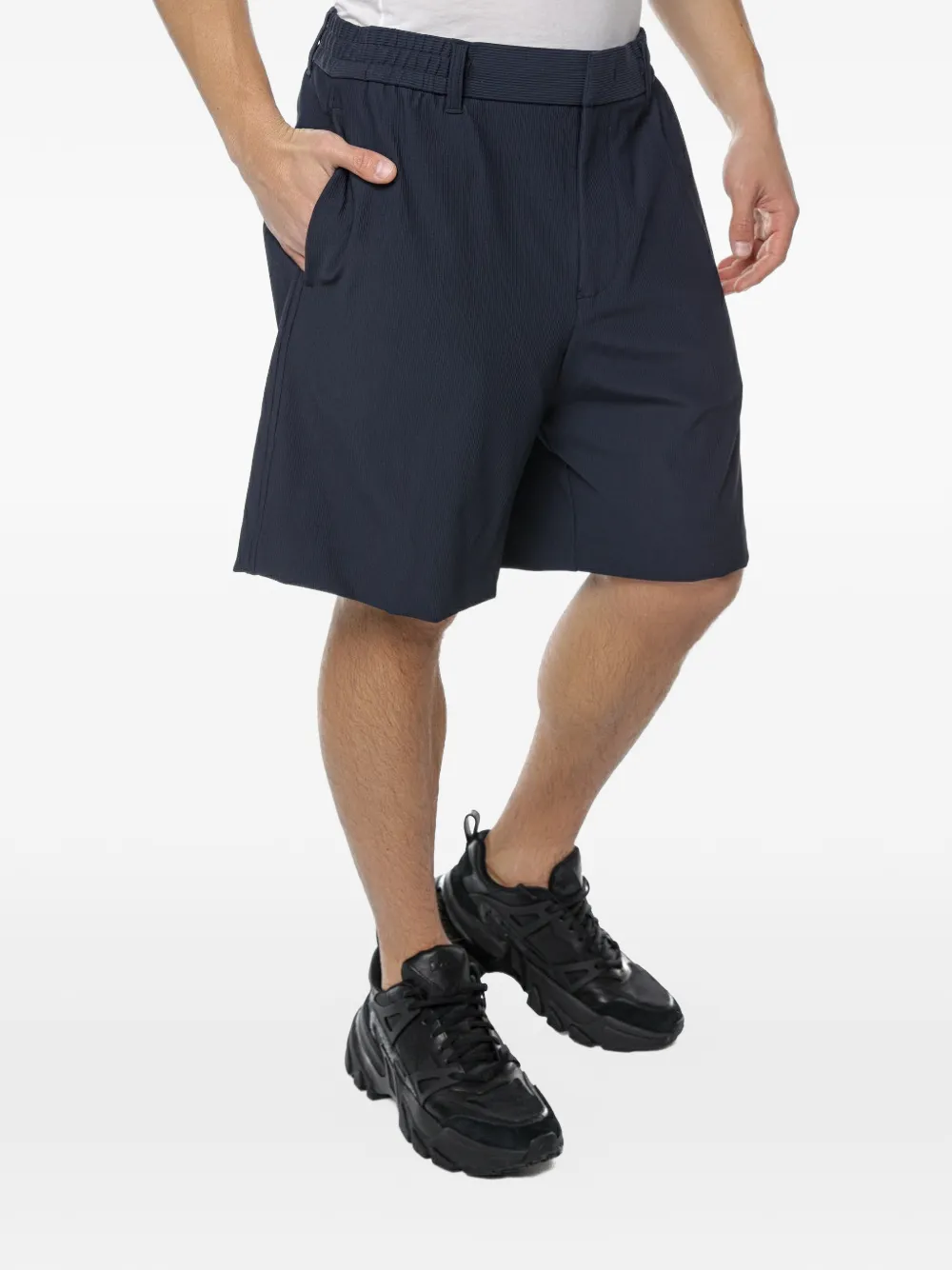 Emporio Armani elasticated-waistband bermuda shorts - Blue
