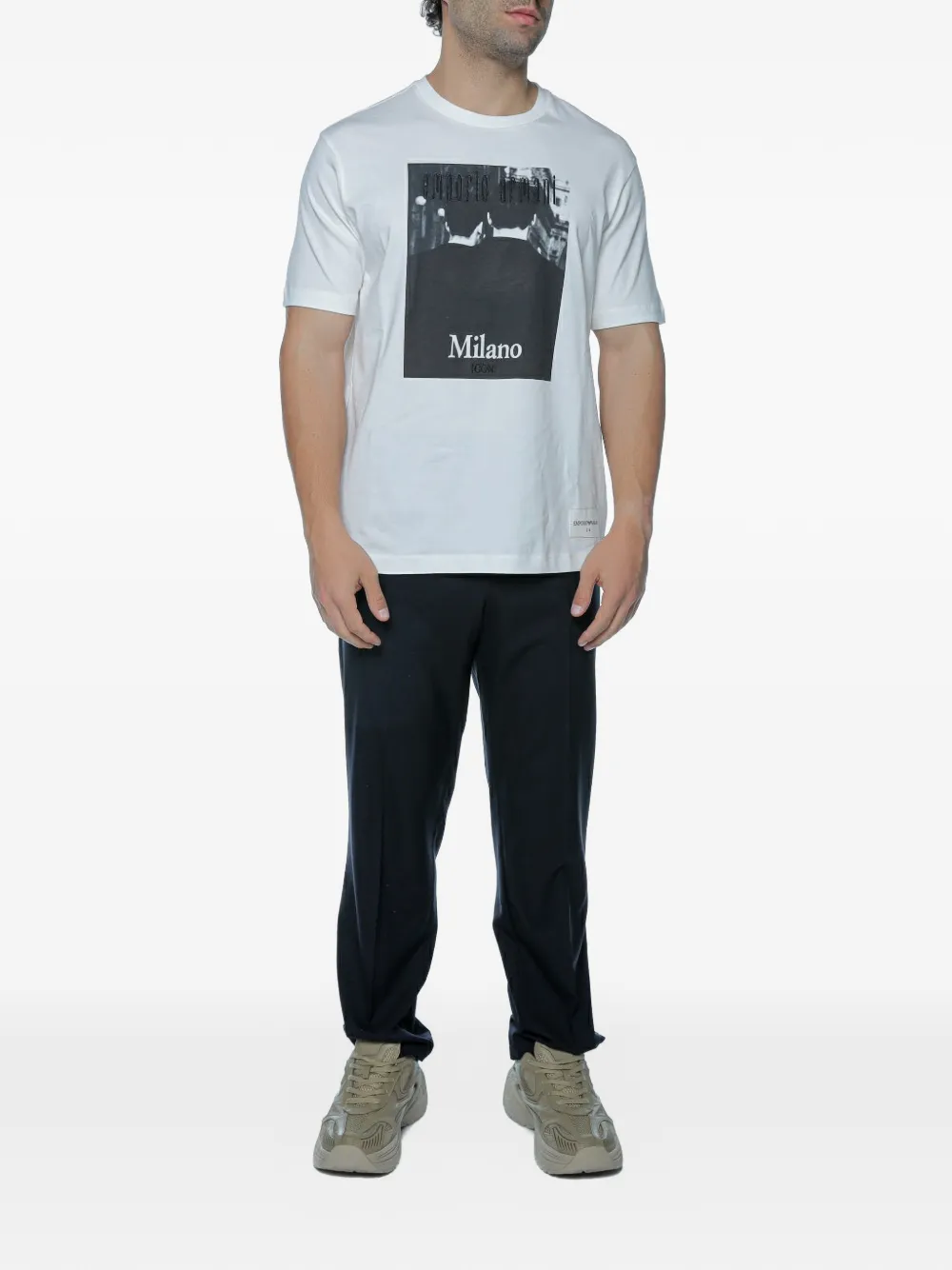 Emporio Armani Straight plooibroek Zwart