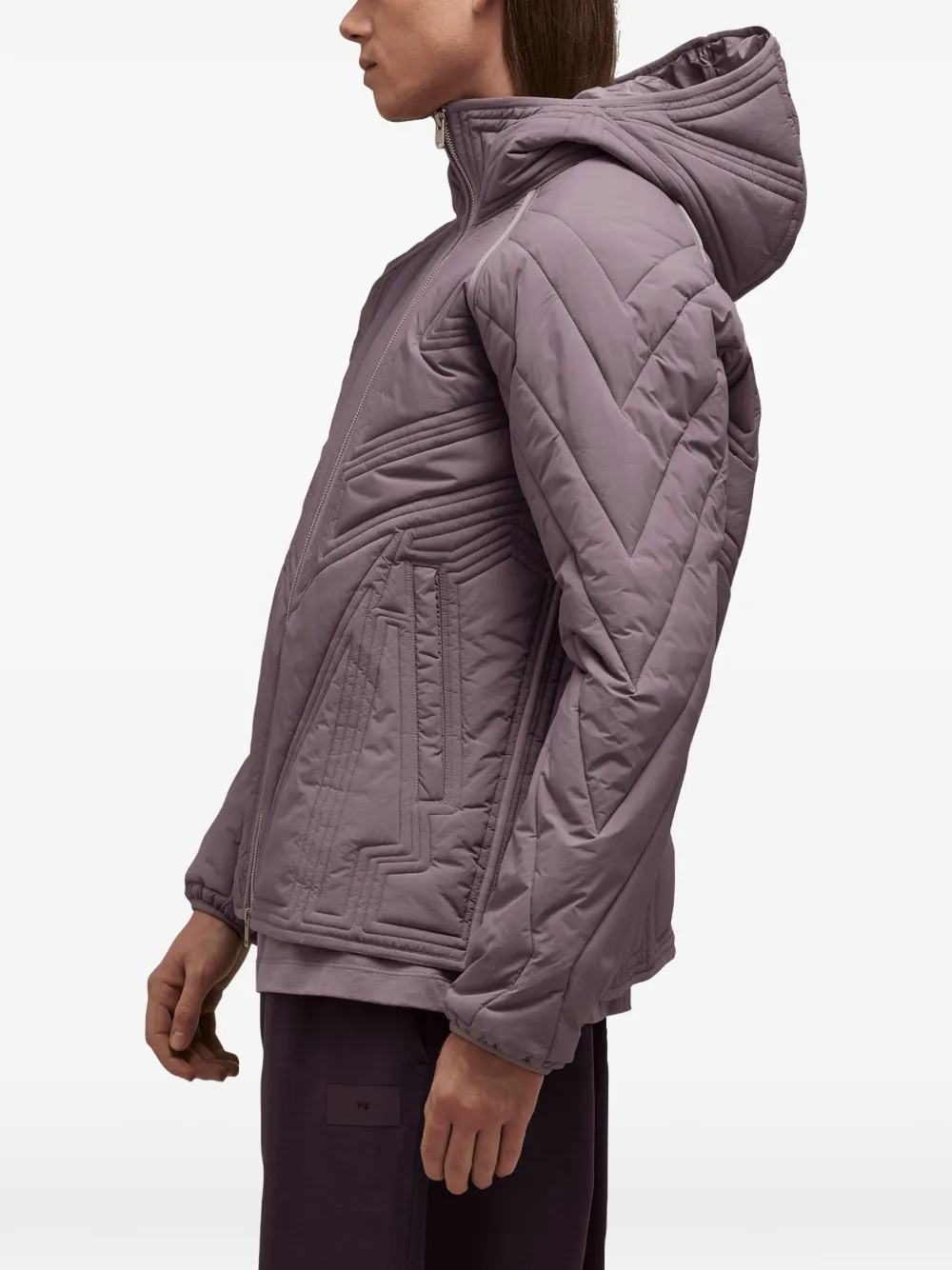 Y-3 Gevoerd jack met capuchon Paars