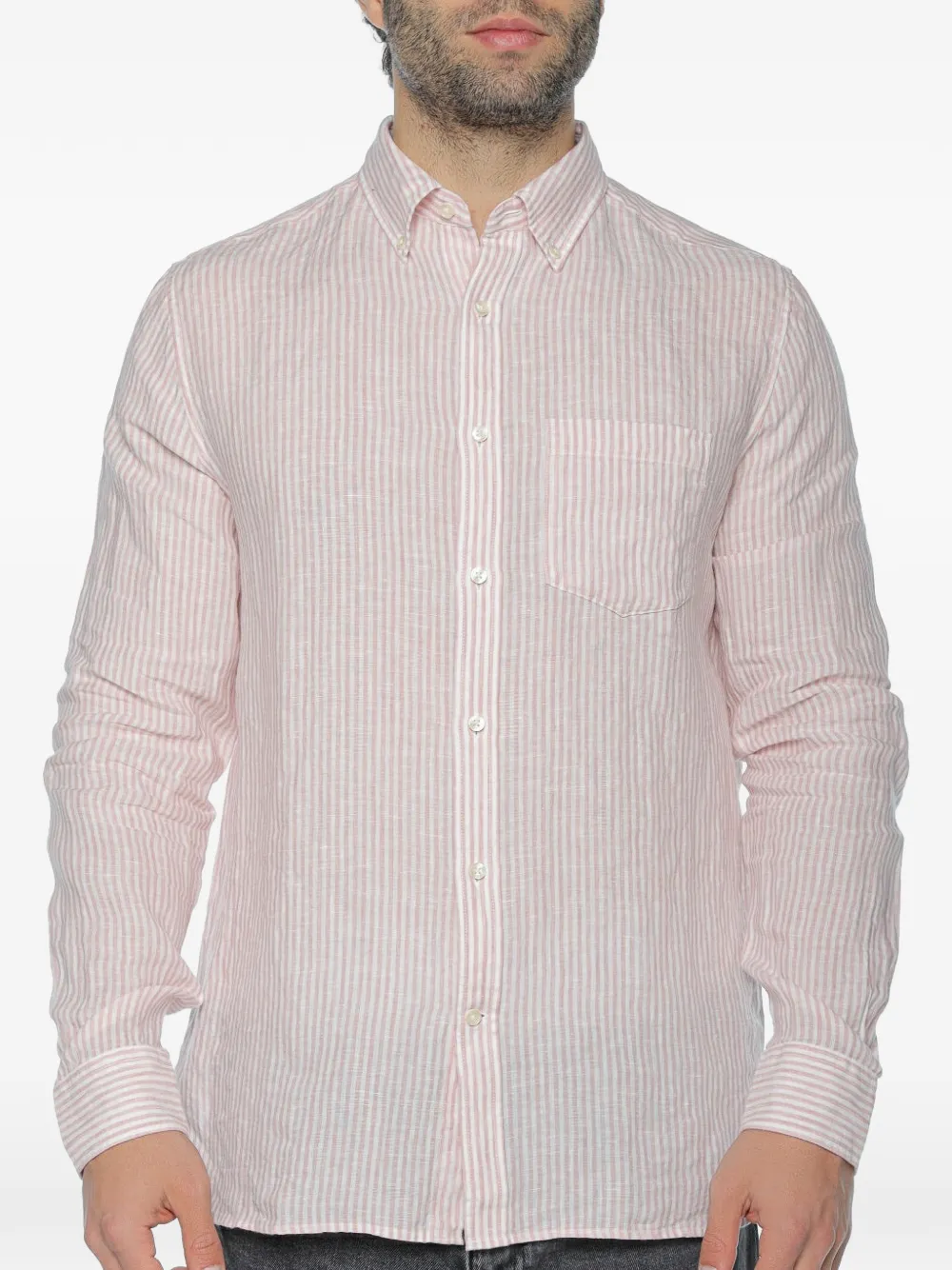 Ecoalf Adan striped linen shirt - Rosa