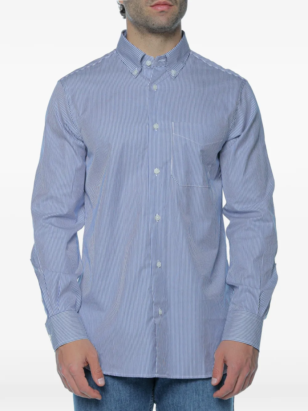 Emporio Armani vertical-stripe button-down shirt - Blau