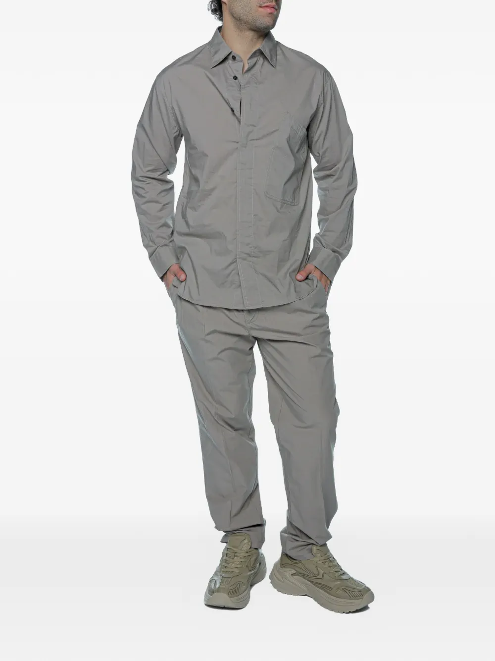 Emporio Armani Straight plooibroek Groen