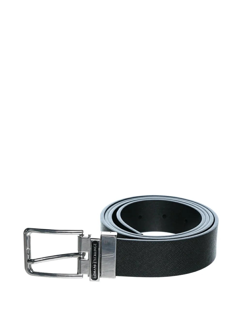 Armani Exchange logo-engraved plate belt - Nero