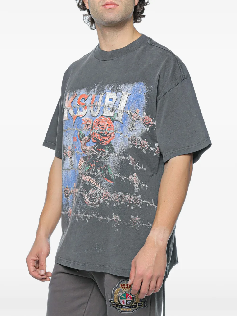 Ksubi Death Snake Ekcess graphic-print cotton T-shirt - Grigio