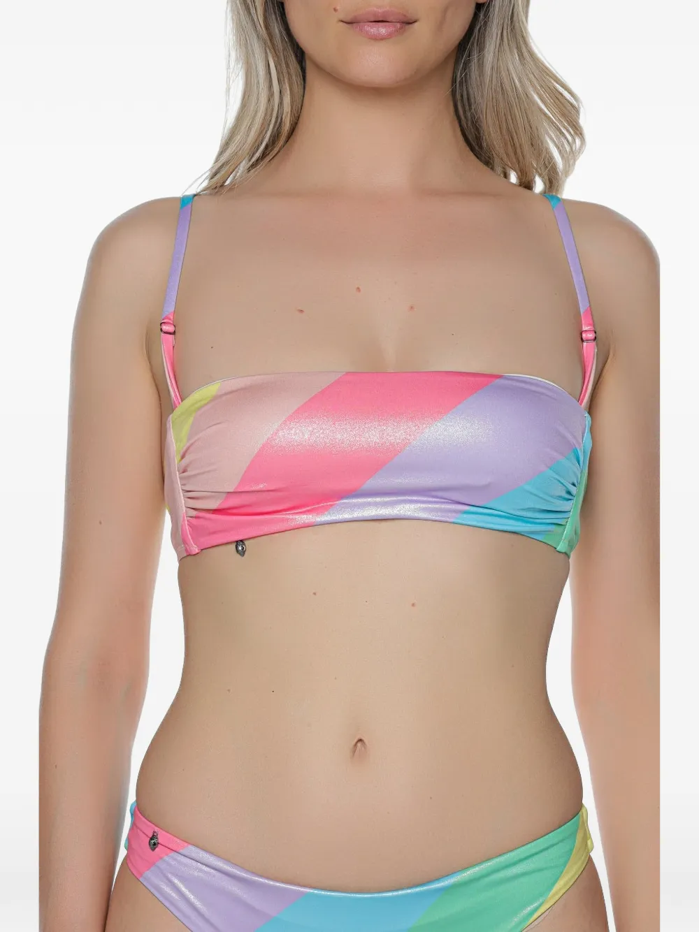 Kurt Geiger Top bikini Kensington a righe - Rosa