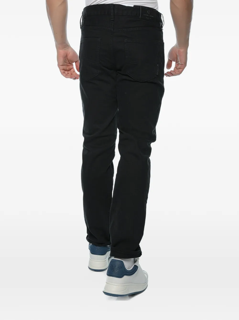 Armani Exchange Slim-fit jeans met geborduurd logo Zwart