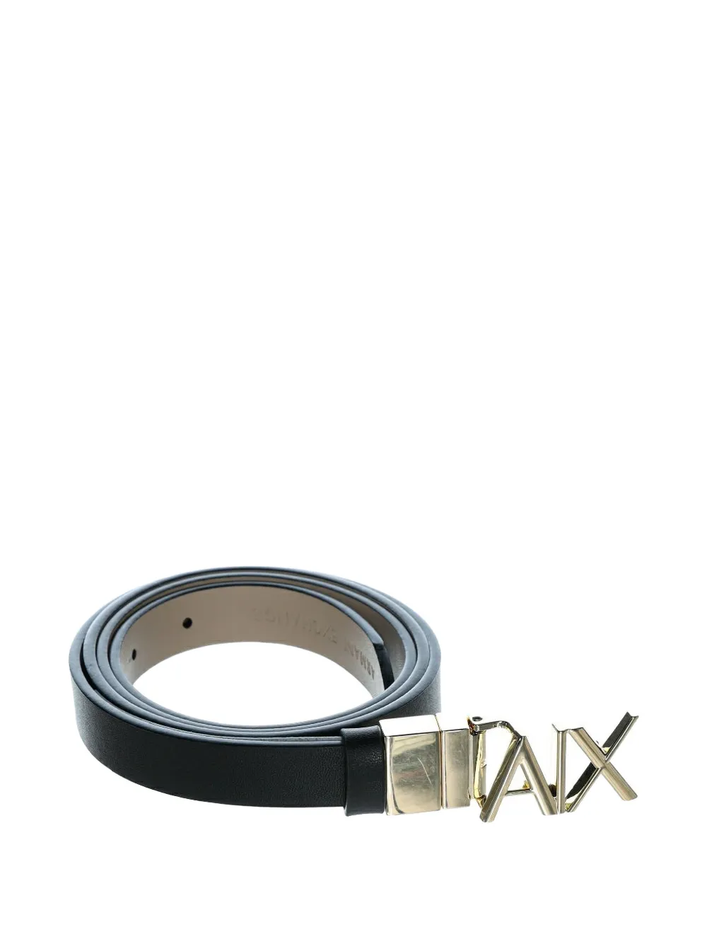 Armani Exchange logo-plaque leather belt - Nero