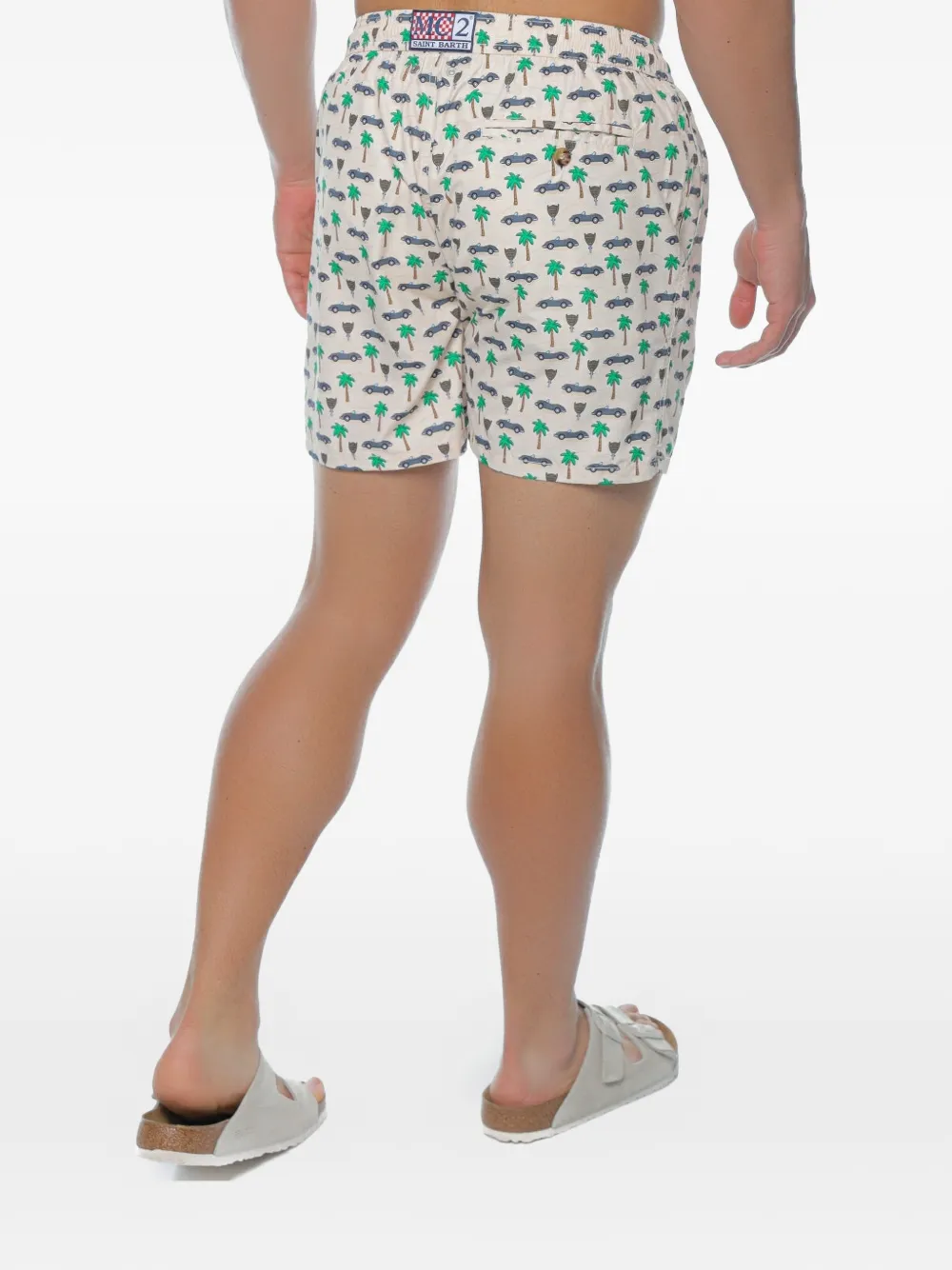 MC2 Saint Barth Lighting Micro swim shorts with Popeye all-over print Beige
