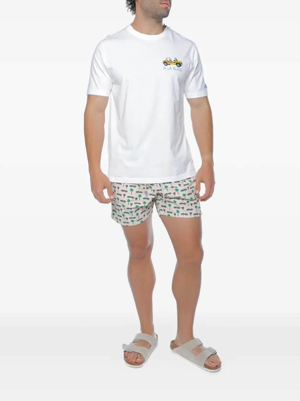 MC2 Saint Barth Lighting Micro swim shorts with Popeye all-over print Beige